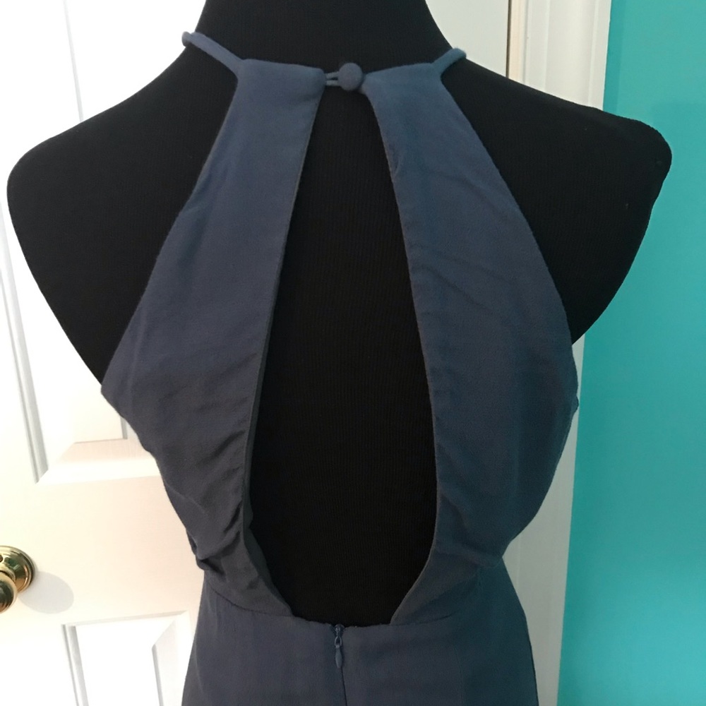 Blue floor length dress key hole front and back - Picture 4 of 7